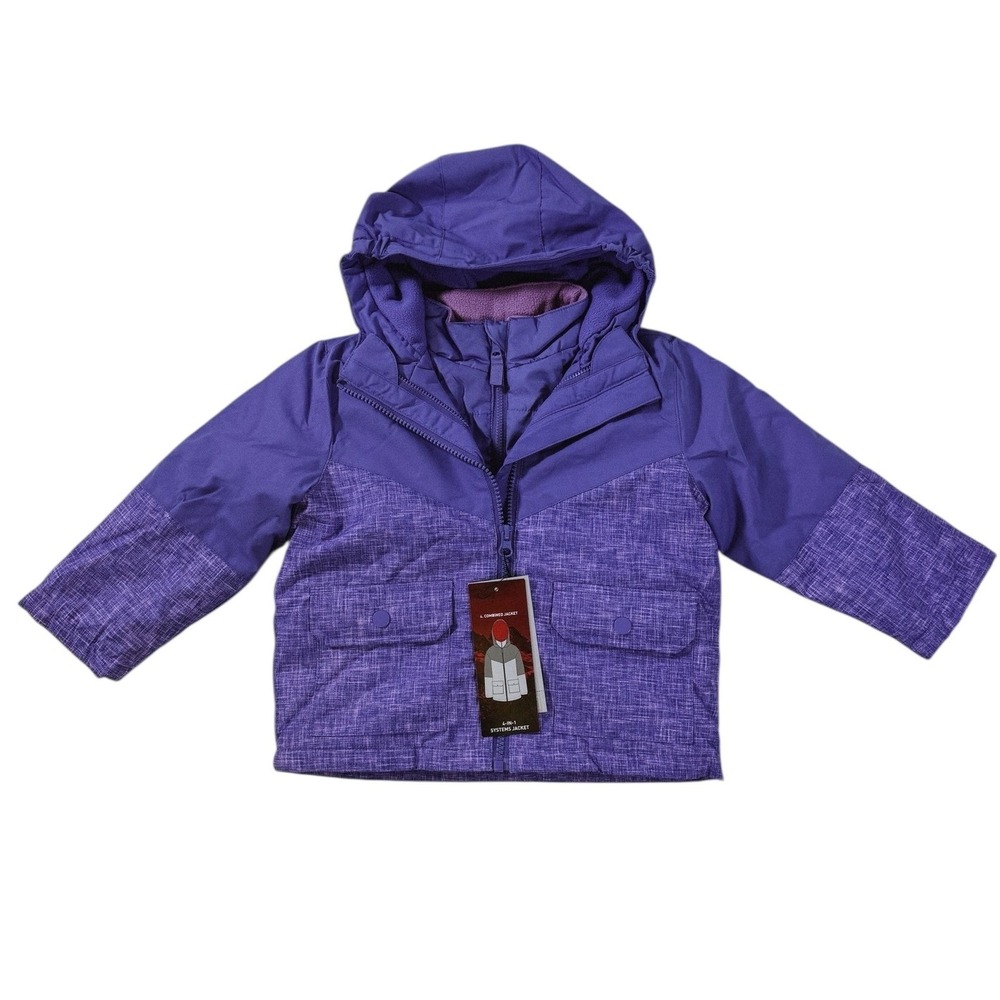 Swiss Tech Toddler Girl 2T 4-in-1 Systems‎ Hooded Puffer Zip Outerwear Jacket